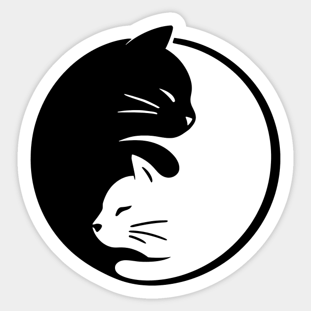 Yin Yang Cats Sticker by CreativeSage